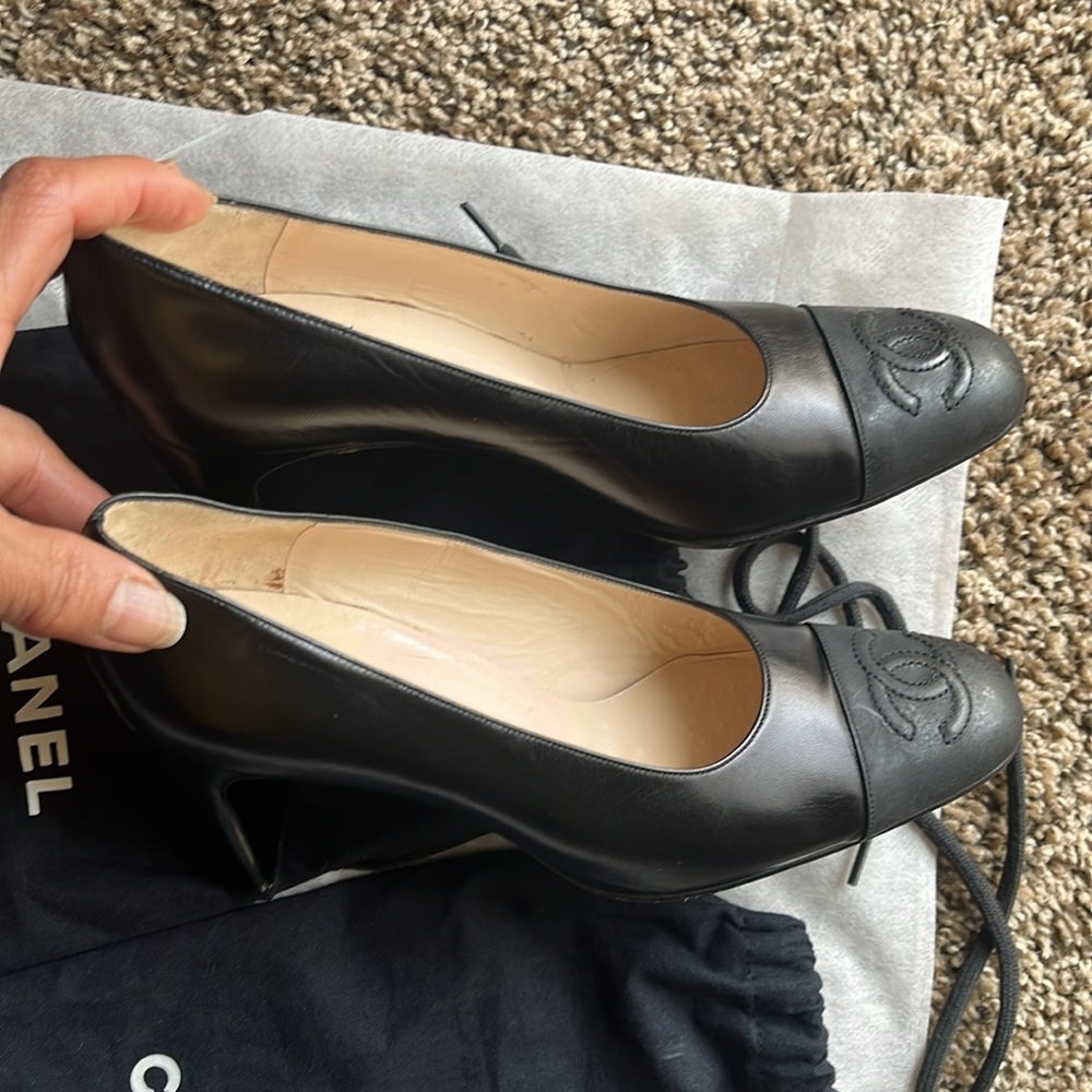 Authentic Chanel Heels Shoes - Black Size 36 Made in France - Picture 12 of 13